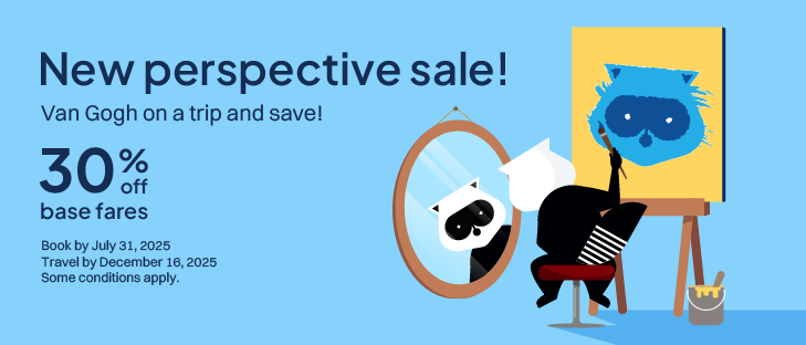 Up to 30% off base fares with promo code.