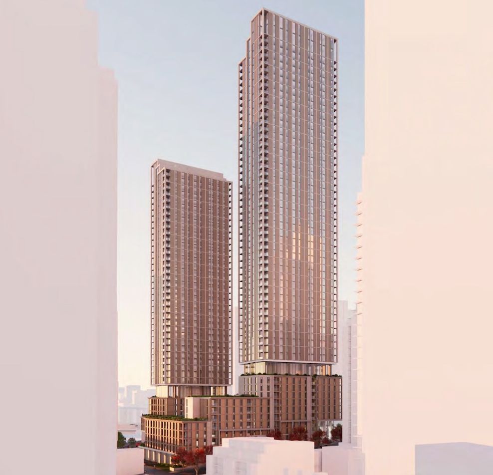 1402-1460 Burrard Street 900 Pacific Street 1401-1451 Hornby Street Vancouver Burrard Bridge tower